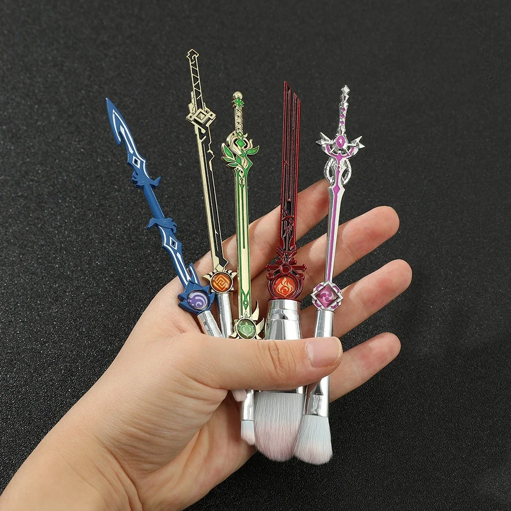 أنيمي جينشين إمباكت شياو فورينا الهيثم كوسبلاي 5 قطعة فرش التجميل الوجه الحاجب عينيه فرشاة للمكياج ملحق