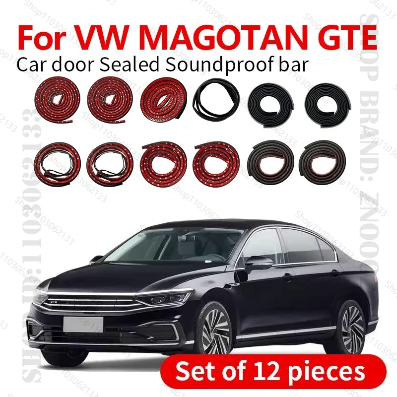 Car Door Seal Strip Rubber Double Layer Sealing Protector Soundproof Strip Dustproof Seal Strip 12PCS Set For VW MAGOTAN GTE