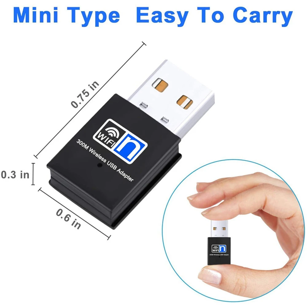 300Mbps 802.11n Cắm USB WiFi WiFi USB Không Dây Dongle Mini Ngoài Thu Cho Máy Tính/Máy Tính Để Bàn/Máy Tính