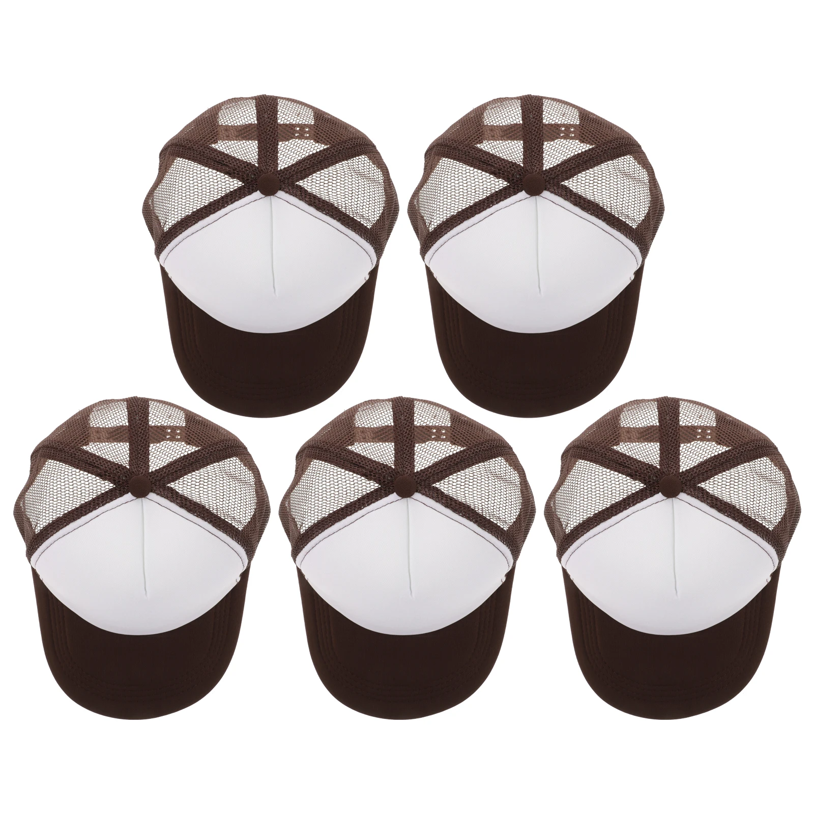 

5pcs Blank Trucker Diy Baseball Caps Sublimation Heat Transfer Unisex Adult Plain Breathable Mesh Back Adjustable Outdoor Sport