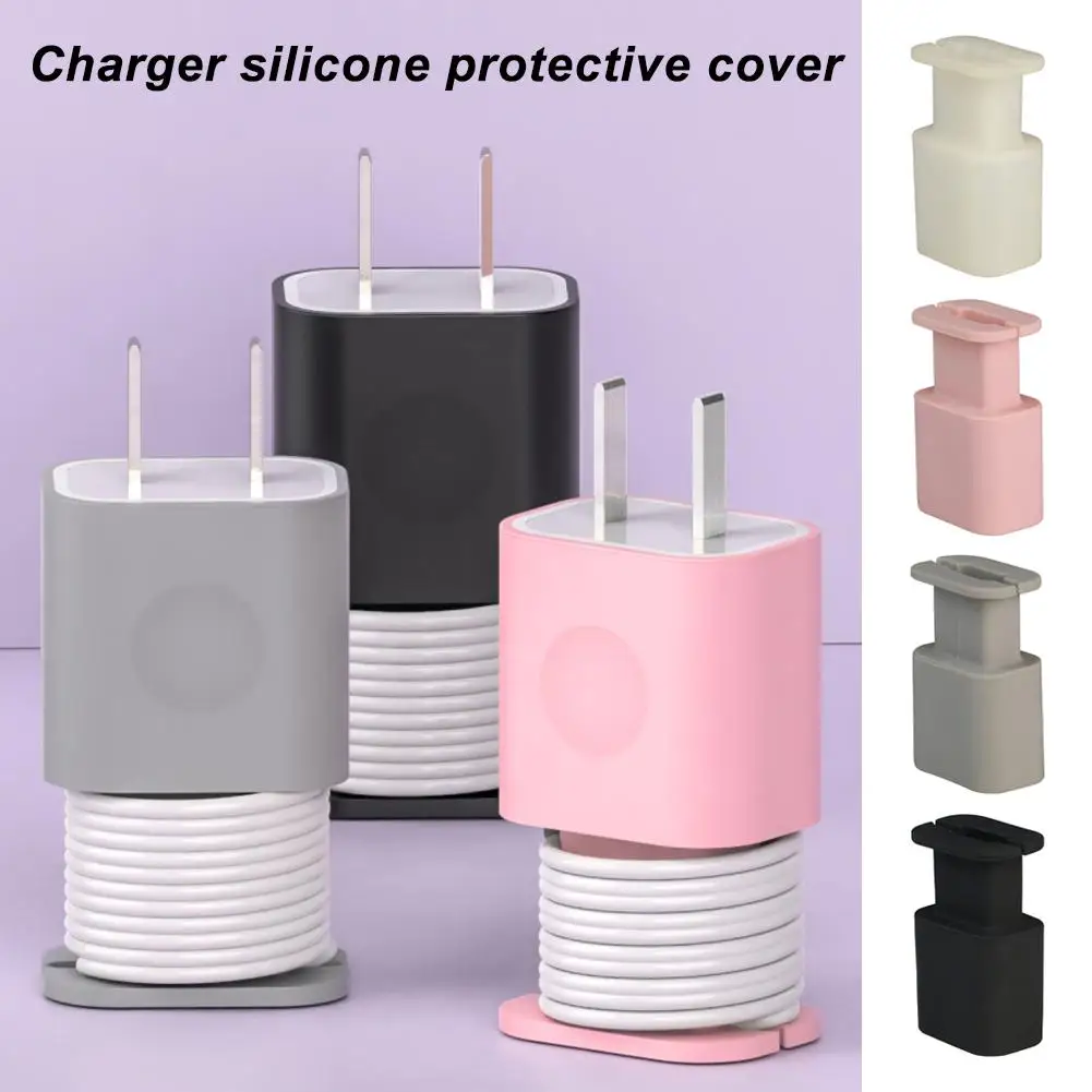 Portable Silicone Charger Protective Case Cover for iPhone Charging Head Adapter Protector Cable Holder Organizer