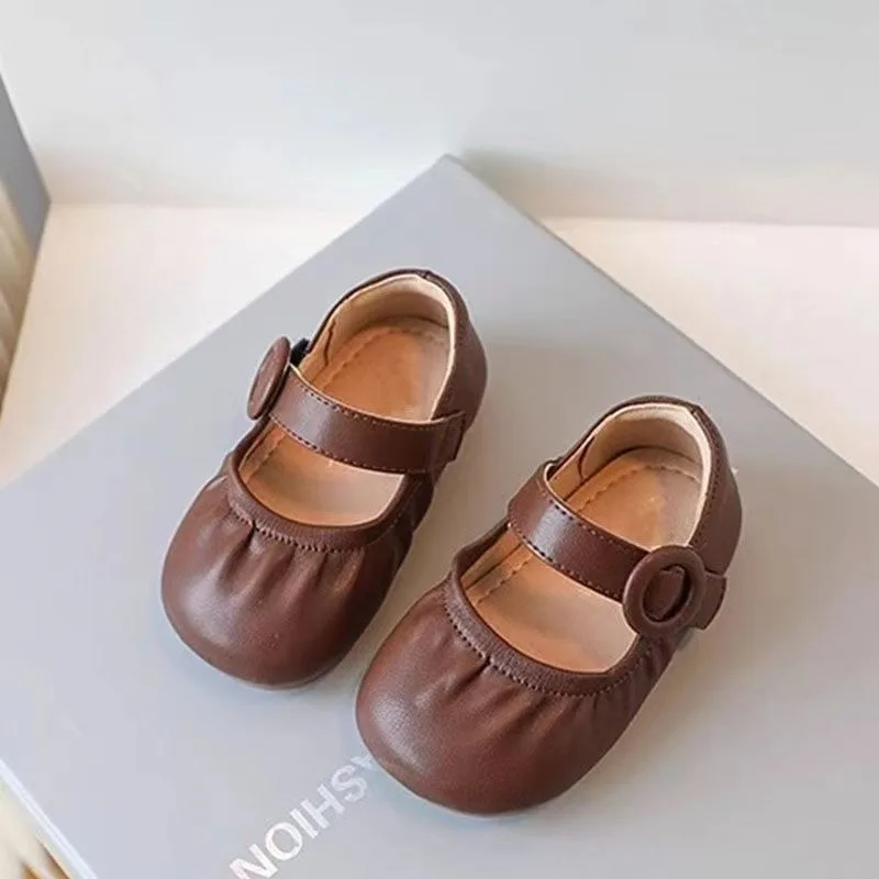 

Girls' Spring Autumn Toddler Shoes First Walkers Synthetic Leather Mary Jane Flats for Baby Little Kids Comfortable Dress Shoes