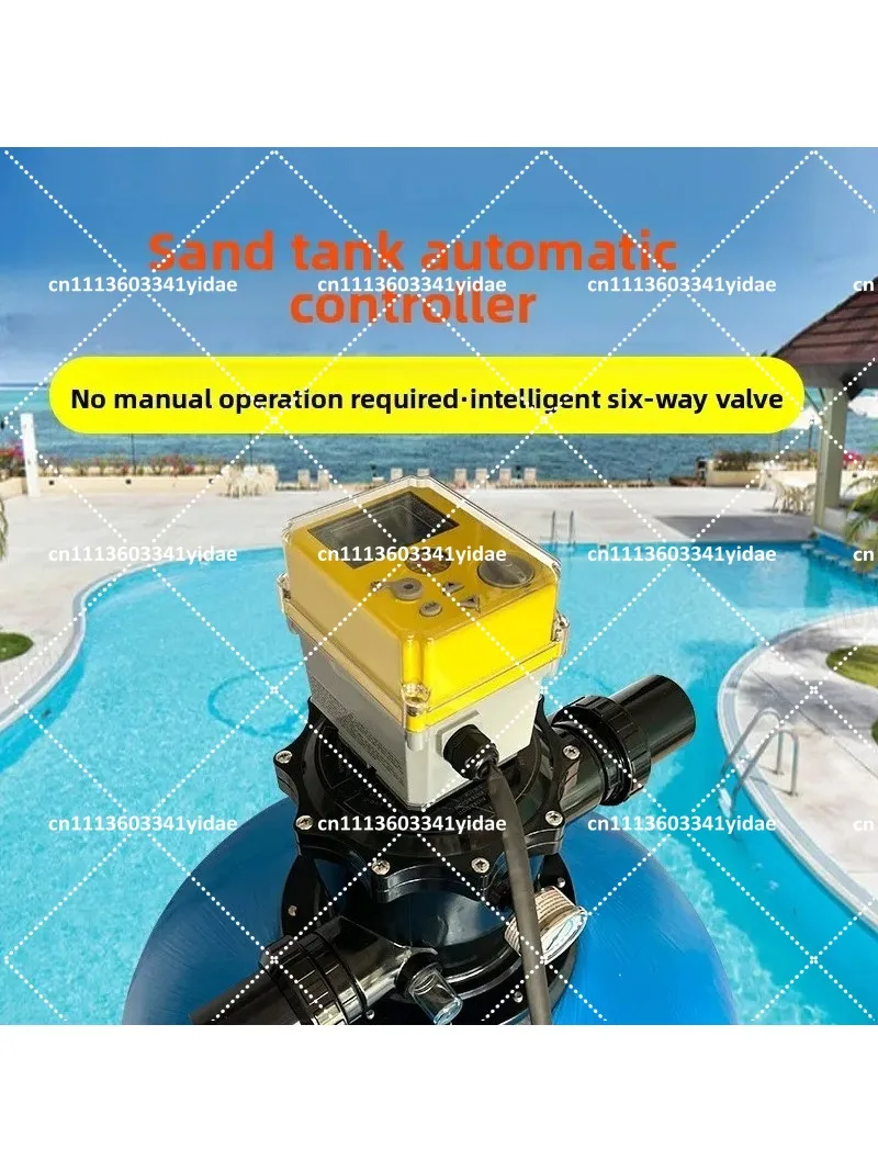 Smart WiFi 6 Position Backwash Valve for Automatic Pool Filter Cleaning, 110V-240V Wide Voltage Multi Port Plumbing System