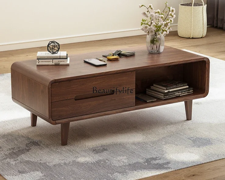 All solid wood coffee table TV cabinet Modern simple low ground new Chinese living room video cabinet