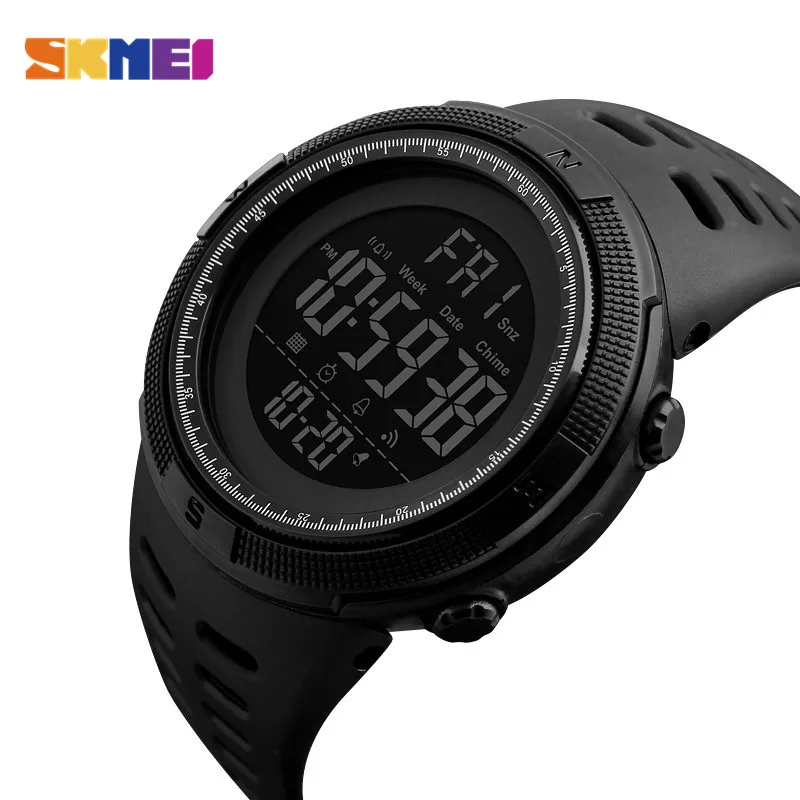 SKMEI Hombres Deportes Relojes de Cuenta Regresiva de Doble Tiempo Reloj Crono Alarma Digital Relojes de Pulsera 50 M Impermeable Relogio masculino