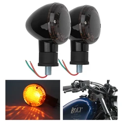 1 Pair Motorcycle Black Turn Signal Amber Lamp Light Retro Bullet Indicator Blinker Bulb Accessories For Yamaha Bolt 2014-2018