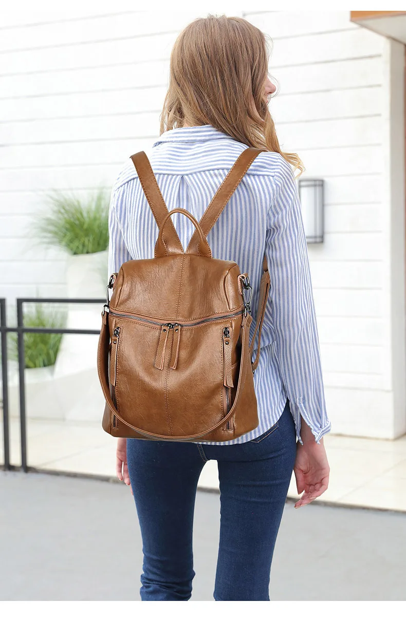 Independent brand 2024 new fashion soft Eastern version of leisure students simple travel double backpack M970