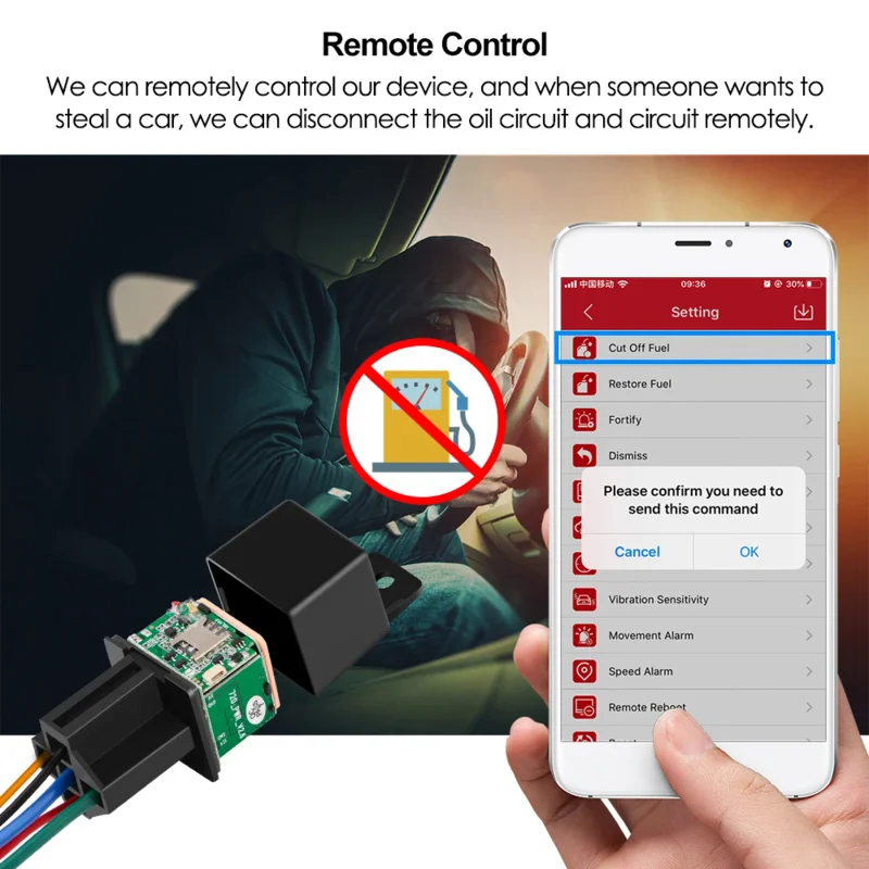 Relay GPS Tracker Car MV730 9-90V Cut Fuel ACC Detect 2G 4G Mini Motorcycle GPS Realtime Track Vibrate Alert FREE APP