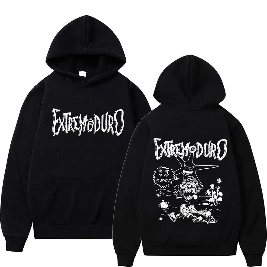 EXTREMODURO Album 2025 Merch Hoodies Herren Damen Hip Hop Pop Musik Kleidung Sweatshirts Gothic Übergroßer Langarm Fleece Hoody