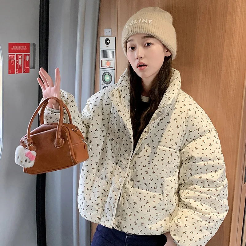 Cotton-padded Jacket Female 2025 Korean Version of Loose Short Bread Cotton-padded Jacket Little Coat Jacket