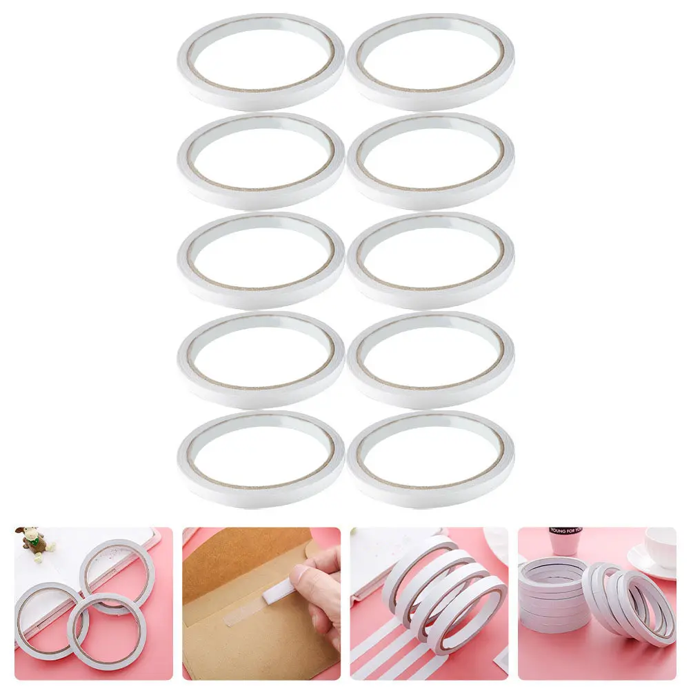 

10pcs Hot Melt Double Sided Tape Strong Adhesive For Craft Diy Office Supply Fabric Wood Metal Ceramic Adhesive Tapes