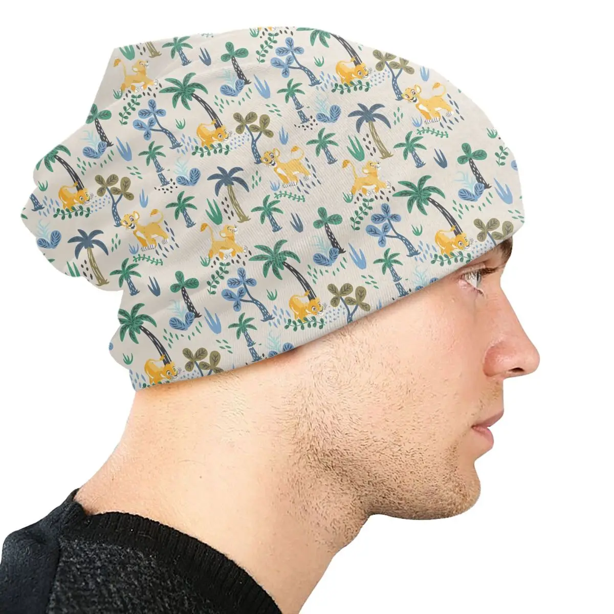 مخصص الأسد الملك سيمبا نمط Skullies Beanies قبعات موضة شتاء دافئ الرجال النساء محبوك قبعة للجنسين الكرتون بونيه القبعات
