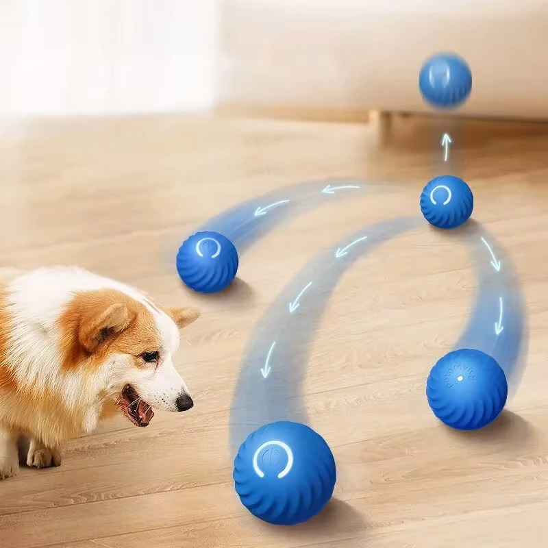 Pelota de juguete inteligente para perros, juguete interactivo electrónico para mascotas, pelota móvil USB, rebote automático para cachorros, regalo de cumpleaños, productos para gatos