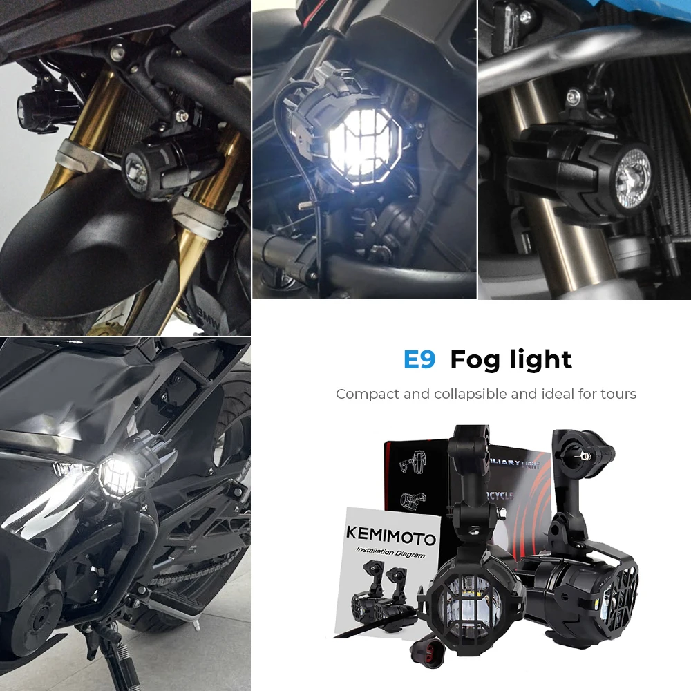 E9 Motorcycles Fog Lamp Led Auxiliary Driving Light For BMW R1200GS R1250GS LC ADV R 1200GS F800GS F700GS Front Fog light