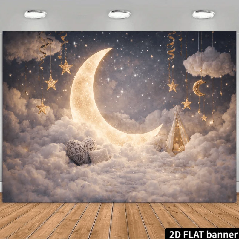 Dreamy Celestial Moon Stars Tapestry Wall Hanging Boho Galaxy Sky Room Decor for Nursery Kids Bedroom Living Room Decoration