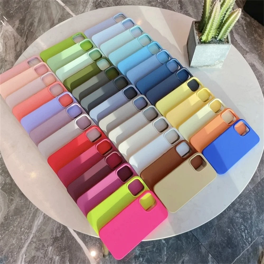 เคสซิลิโคนแท้สุดหรูสำหรับ Apple iPhone 16 15 17 Pro เคสแท้สำหรับ iPhone 11 12 13 14 15 16 Pro Max พร้อมโลโก้ ป้องกันเต็มรูปแบบ