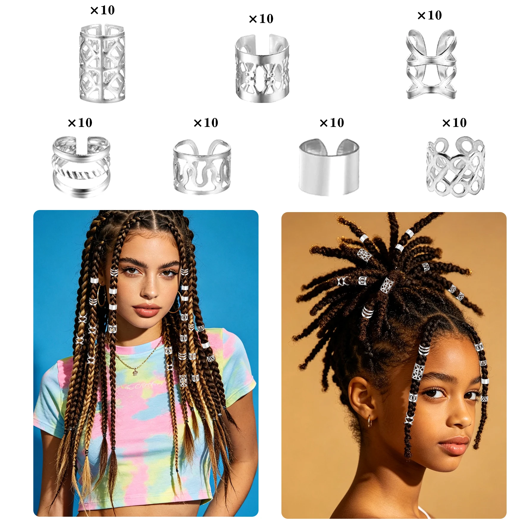 70pcs Versatile Adjustable Hair Cuffs Collection