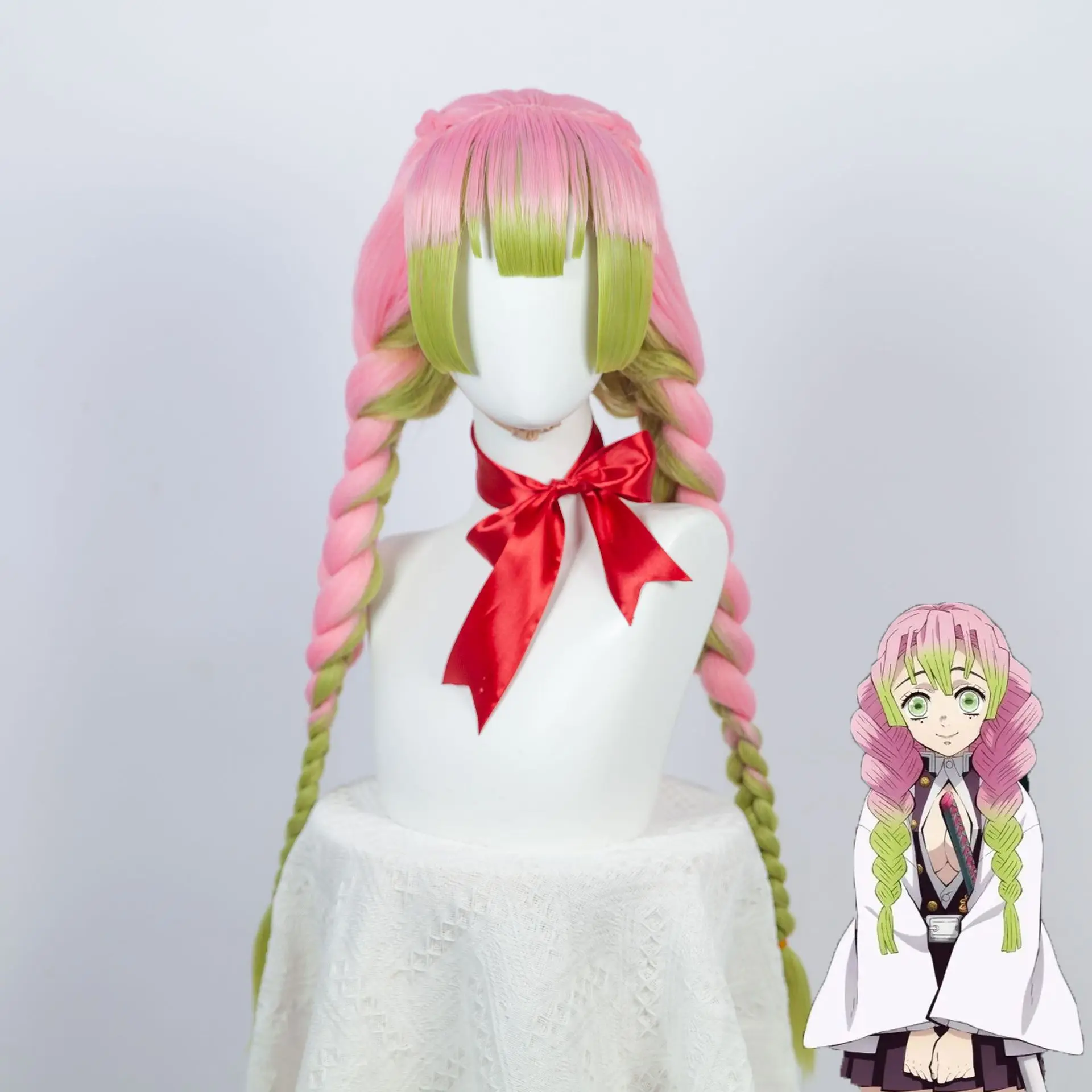 

: Mitsuha Kamizuka's Cosplay Wig With Gradient Color, Thick Braided Hairstyle