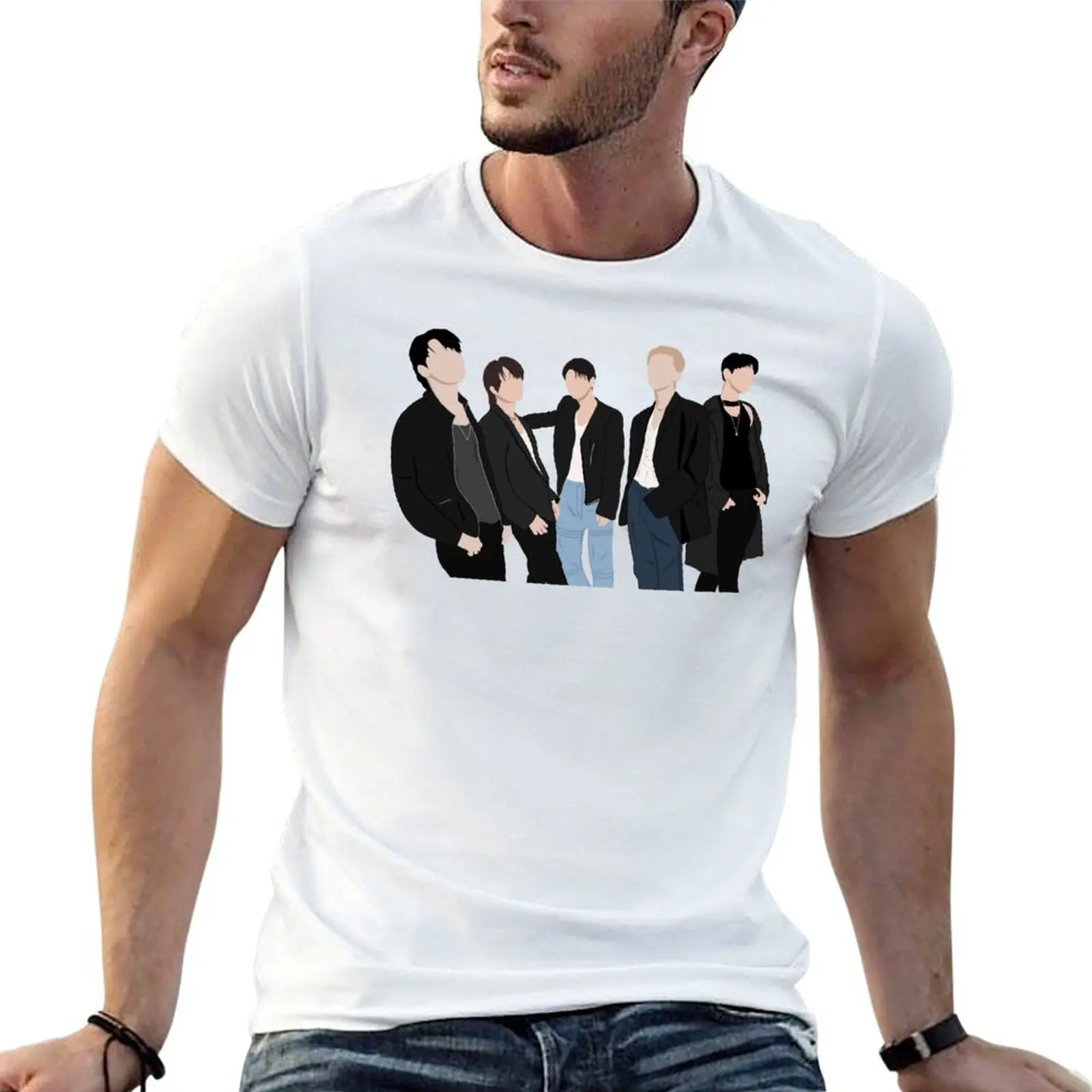 

Мужские рубашки из 100% Kpop, футболка для рубашек из хлопка с принтом Members t TXT