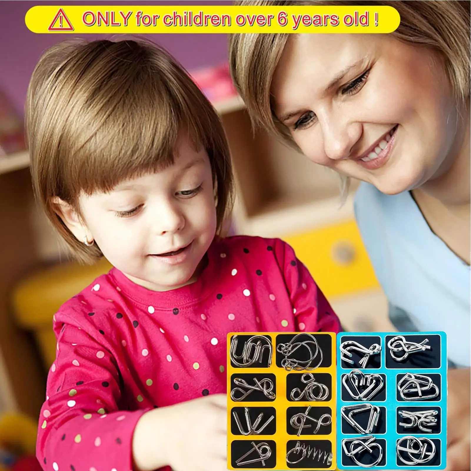 メタルブレインティーザーパズル、頭脳ゲーム、ブレインティーザーおもちゃ、解錠式インターロックゲーム、子供、ティーン、大人向け、チャレンジ、自宅、オフィス用