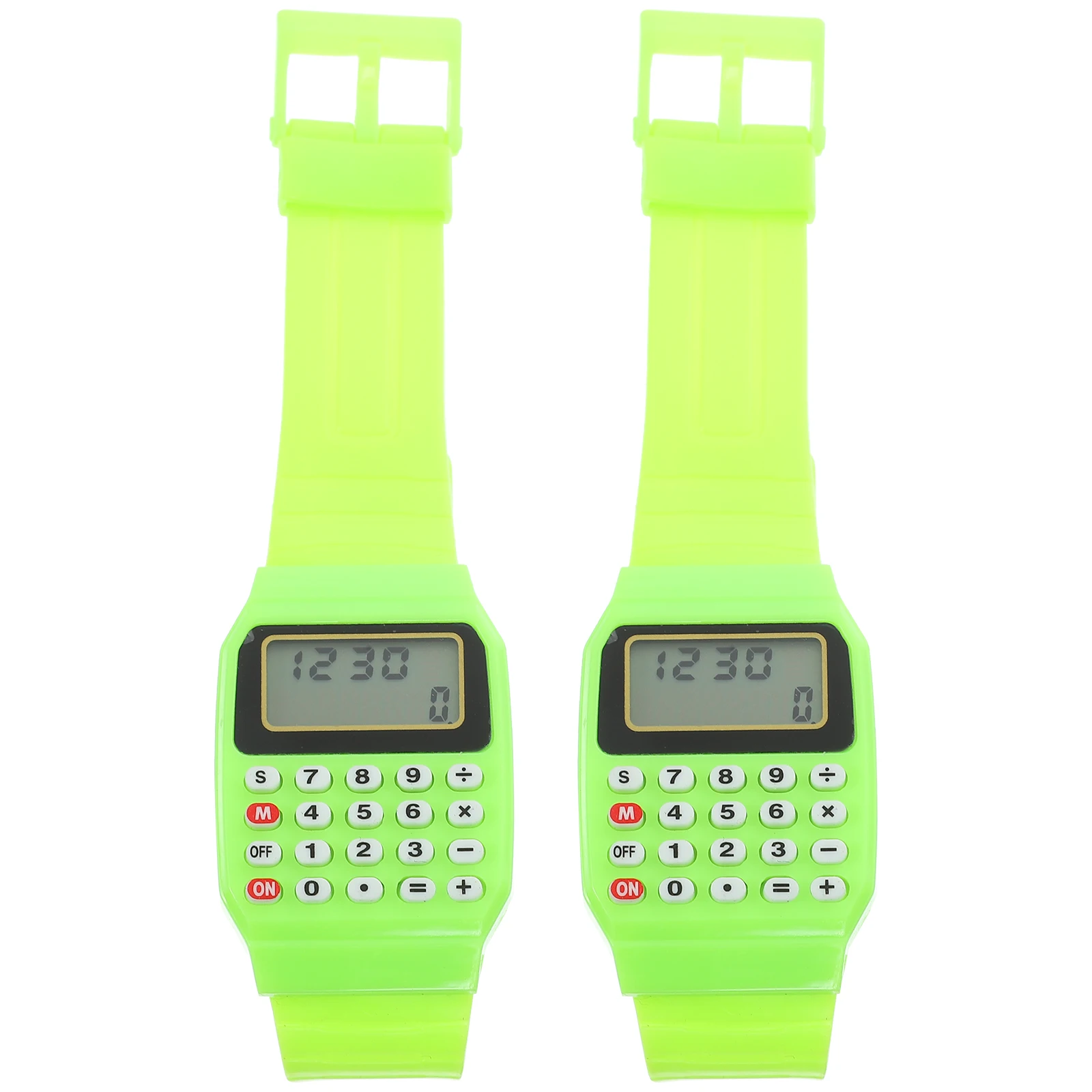 

2Pcs Calculator for Kids Durable Portable Math Help Creative Design Birthday Gifts Party Favors Calculation Watch Calculator