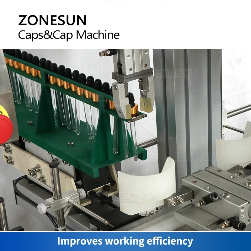 ZONESUN ZS-XG16E 자동 캡 스크류 기계, 진동 캡 피더, 캡핑 스포이드, 플라스틱 유리병, 에센셜 오일 음료