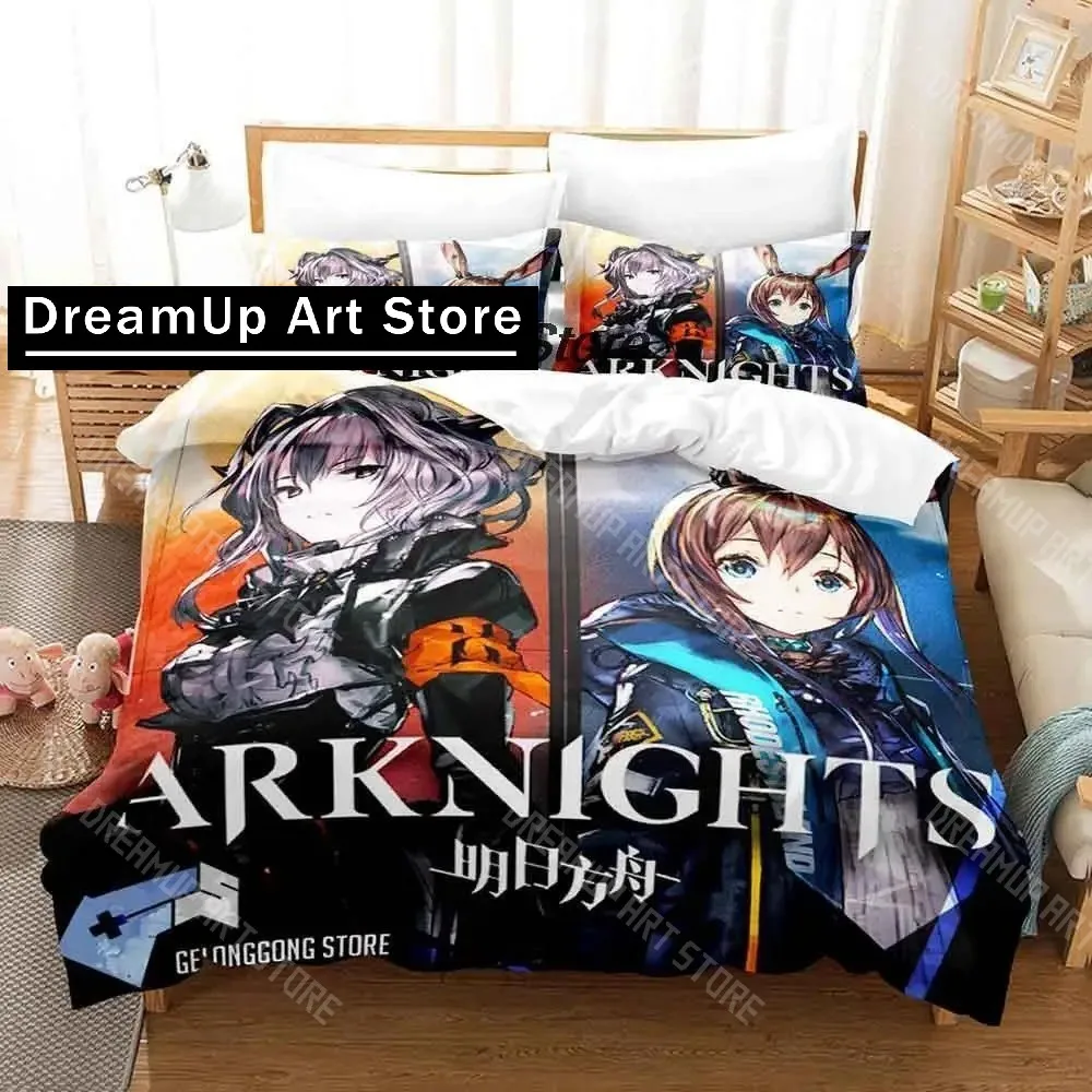 3D Printed Arknights Anime Game Bedding Set for Boys Girls Duvet Cover Pillowcase Twin Queen King Full Single Double Sizes