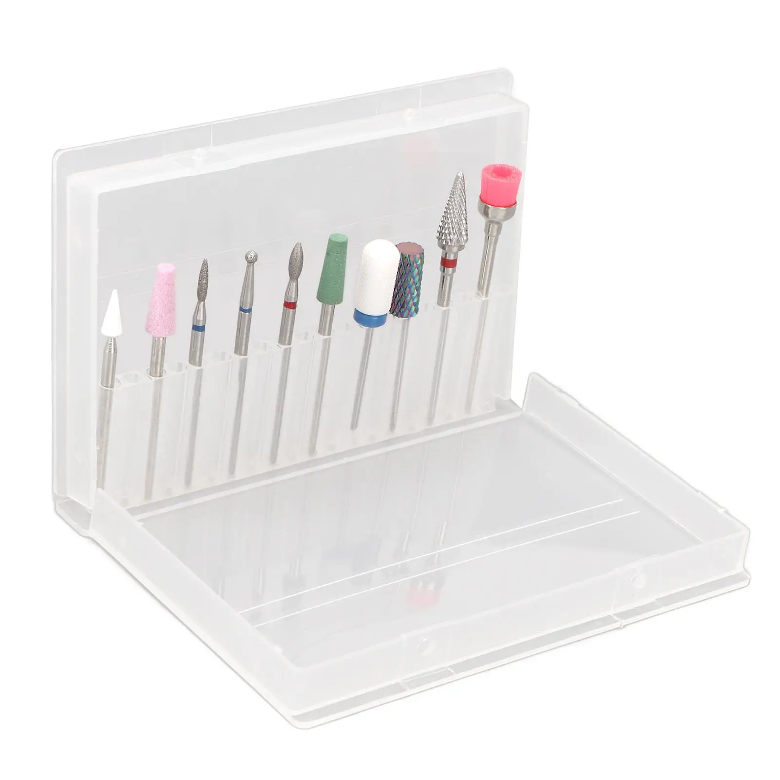 10/14Pcs Nail Drill Bits Set with Holder & Storage Box - Manicure Pedicure Tools for Nail Art