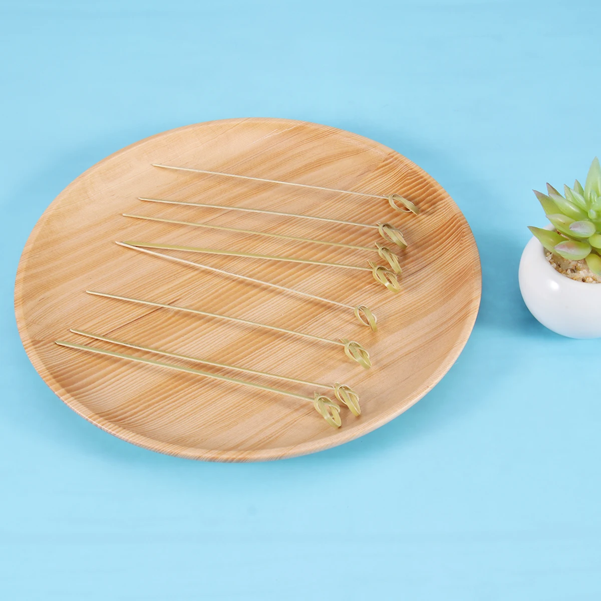 

100pcs Bamboo Picks Appetizer Skewers Cocktail Fruit Sticks Stir Fondue Party Hors D'Oeuvres Household Kitchen Bar Tools