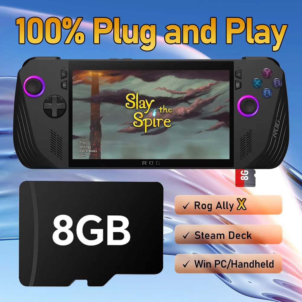 Retrobat-Spielkarte mit 3170 Spielen für ROG Ally/LEGION GO/AYANEO/OneXPlayer/Steam Deck Handheld-Spielekonsole/Windows-PC für N64