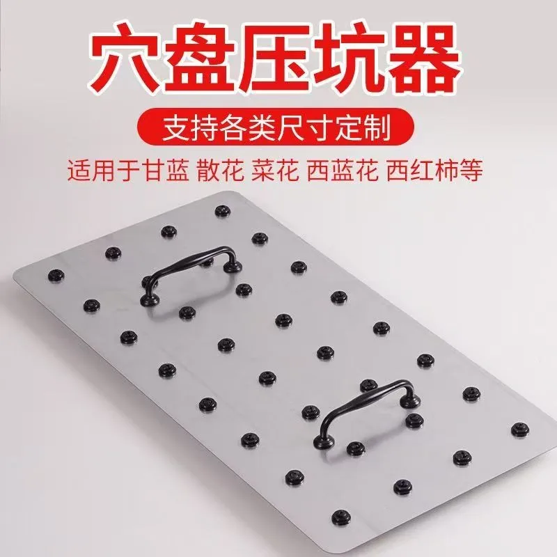 Agricultural Manual Seedling Plate Hole Press Pit Puncher Soil Press Artifact Seedling Press Customized Sowing Tools