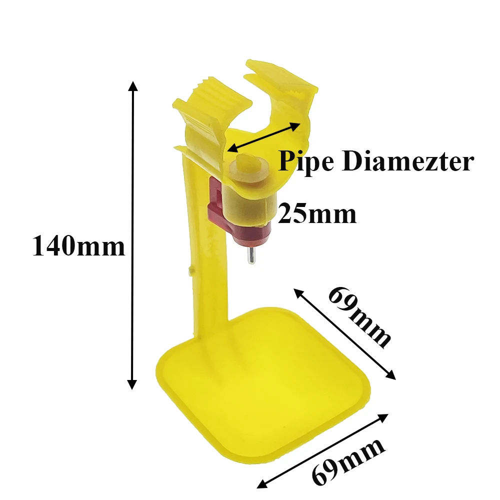 8PCS Poultry Chicken Plastic Nipple Drinker With Tray Automatic Connect With 25mm Round Pipe Day Old Chick Broiler Farming Tools