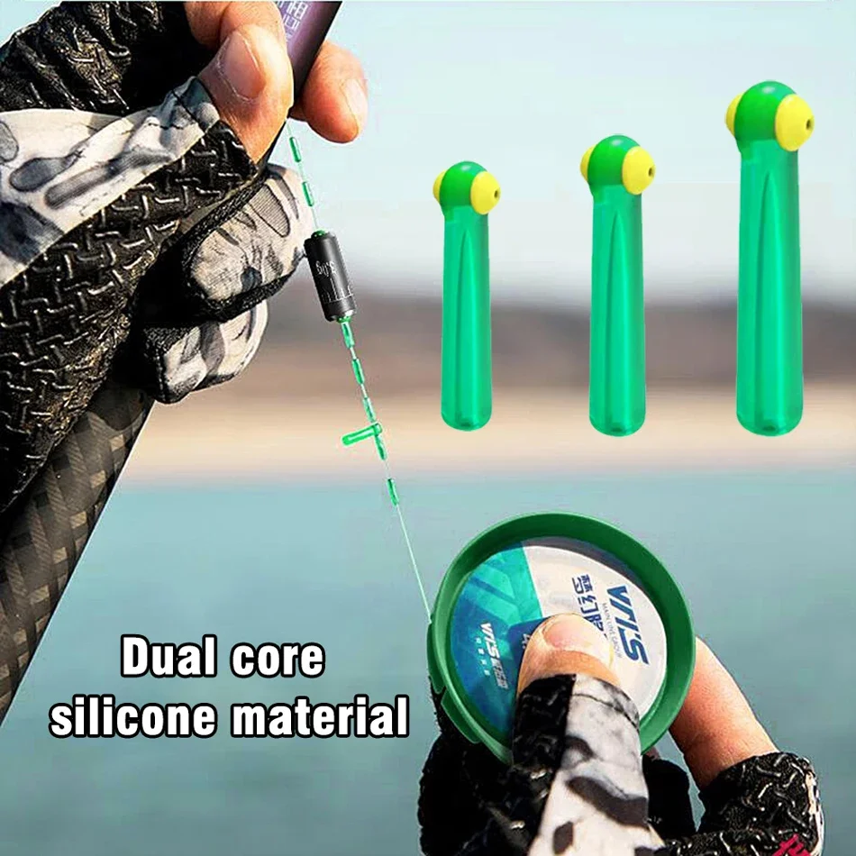 MNFT 120Pcs Starke Silicoen Angeln Float Sitz Block Rotation Drift Dual Core Angeln Schwimmt Anti-wicklung Adapter Karpfen spinner – Detail 1
