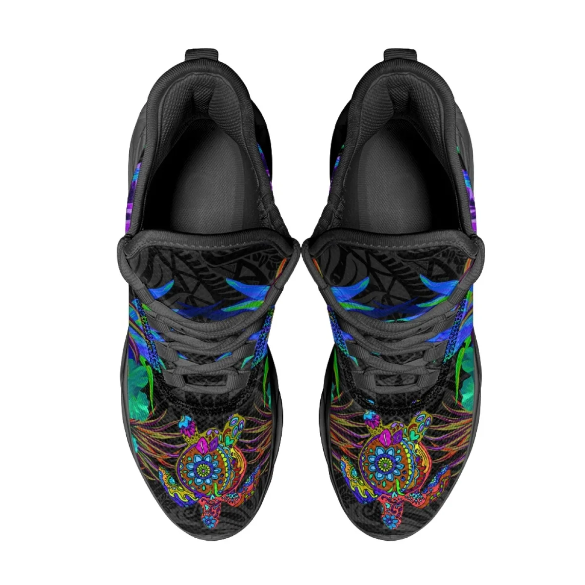 Gradient Australia Aboriginal Turtle Indigenous Art Round Toe Non-slip Vulcanized Shoes Fashion Brand Woman Comfortable Sneakers