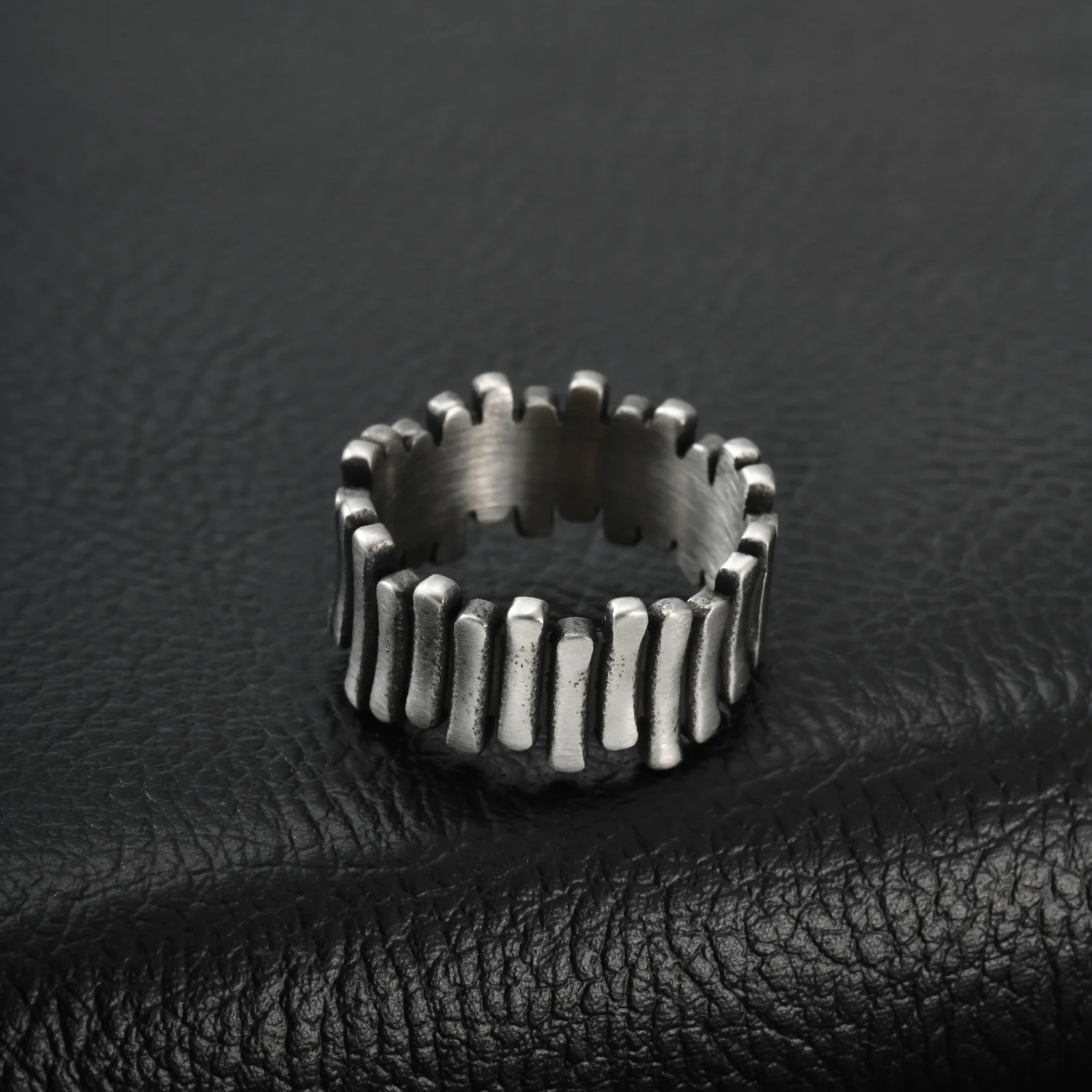 Punk-Metall-Ring für Herren, Edelstahl Street-Style Silberfarben Unregelmäßiges Zahnrad-Design, Hip-Hop Vintage Schmuck Geschenk – Detail 5