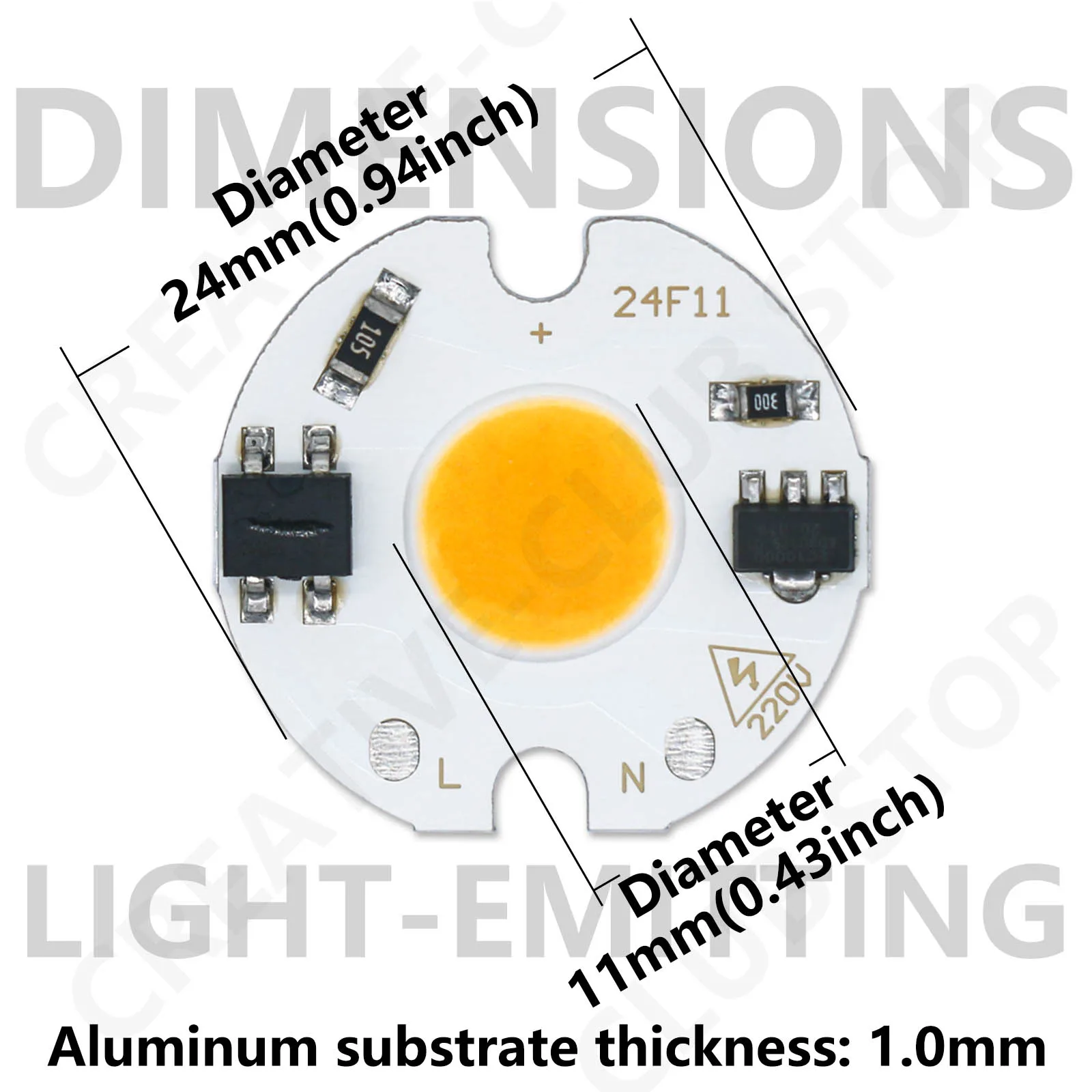 Imagem -03 - Chip Cob Led para Holofotes Driver ic Inteligente Branco Vermelho Verde Azul Rosa 3w 5w 7w 220v Faça Você Mesmo 10 Pcs