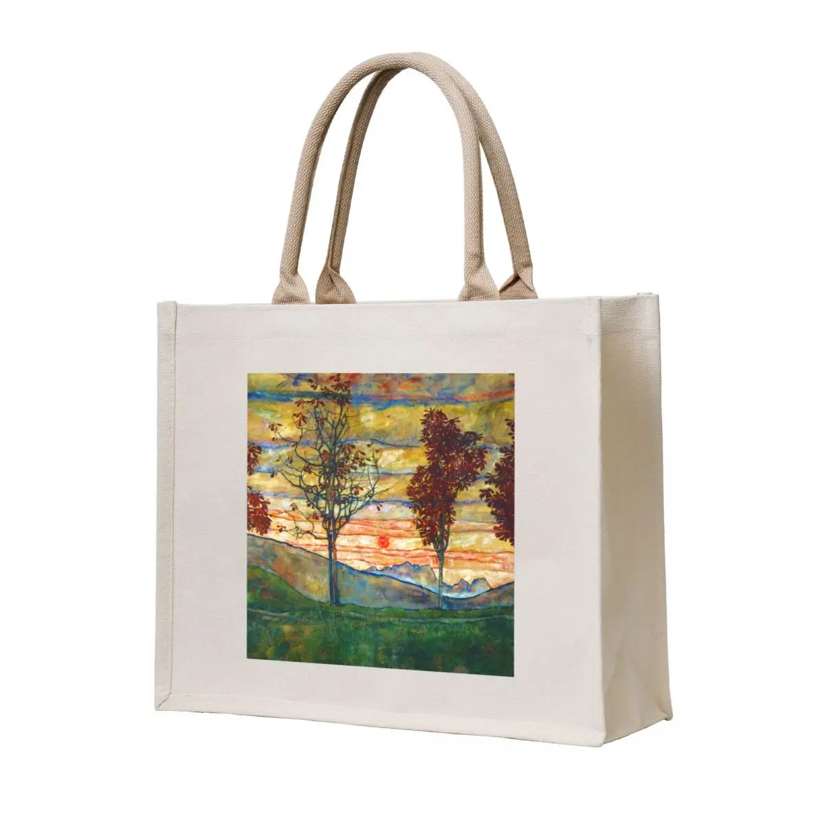 

Egon Schiele Four trees, 1917 Tote Bag canvas shopping bag Big bag women shopping trolley