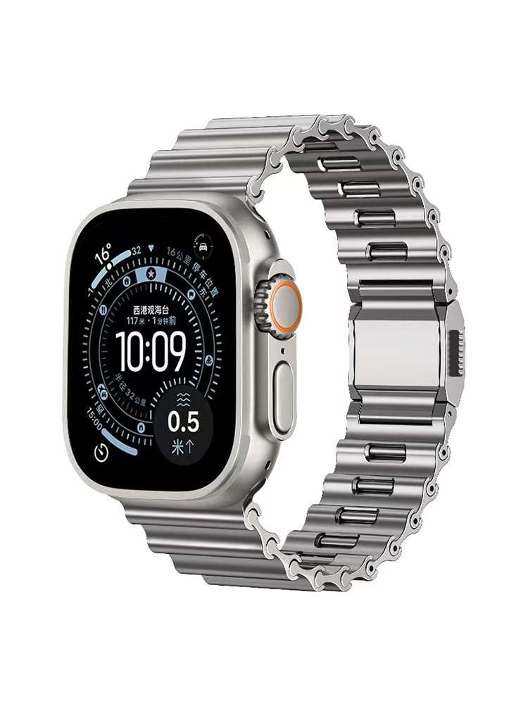 

Ремешок из нержавеющей стали для Apple Watch Ultra 3 11 10 9 8 7 6 SE 5 4 Металлический магнитный ремешок Ocean для iWatch 42 мм 44 мм 45 мм 46 мм 49 мм