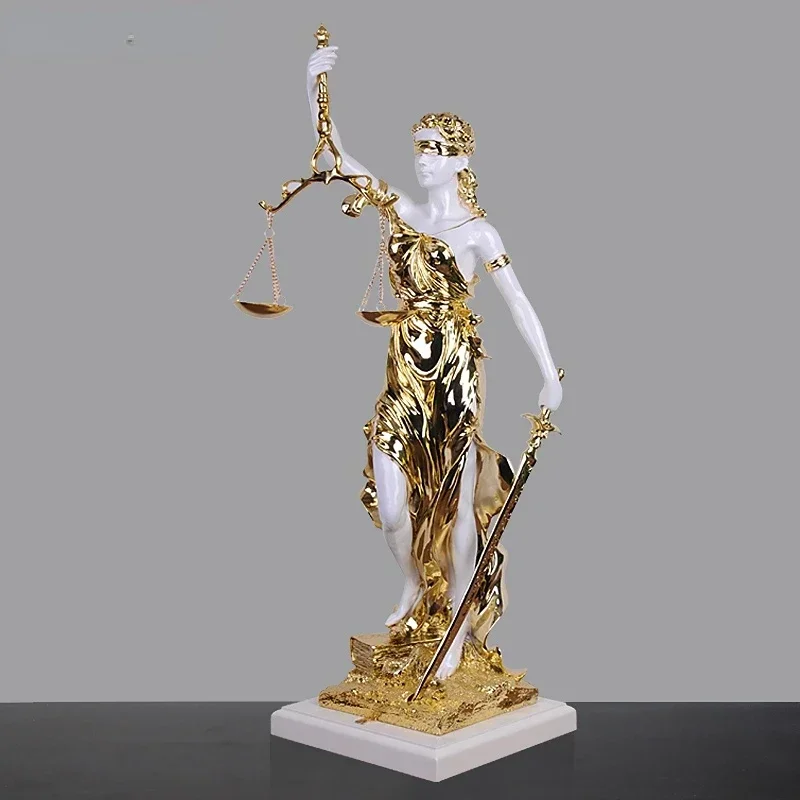 Goddess of Justice and Justice Sculpture Fairness Justice Statue Lawyer's Office Legal Scale Decoration Living Room Decoration