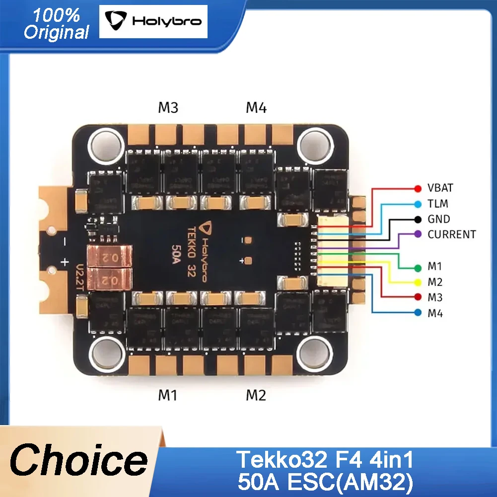 

HolyBro Tekko32 F4 Mini 50A 4-в-1 ESC для 4-6S LiPo RC FPV гоночных пилотов дронов высокой мощности, компактный дизайн