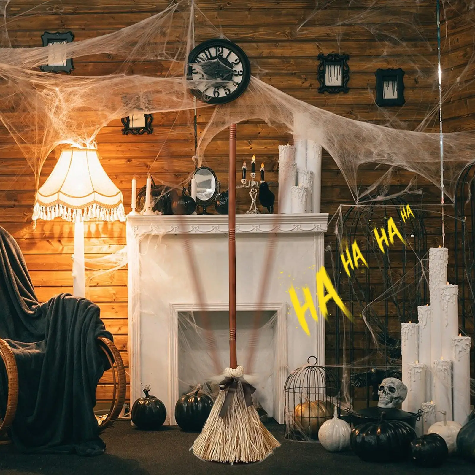 Halloween Floating Witch Broom Haunted Dancing Moving Broomstick Magic Enchanter Sorceress Carnival Dress Up Party Props