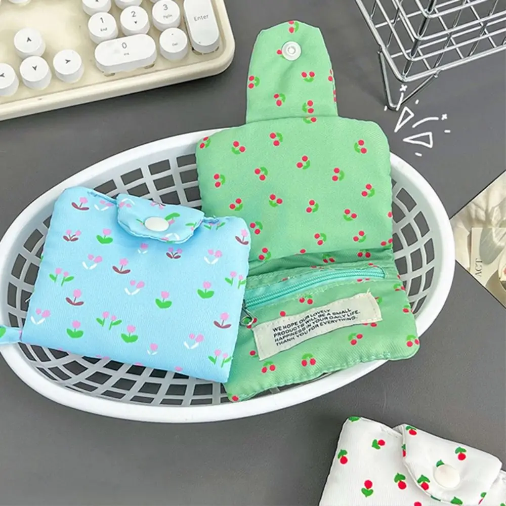 Fashion Cloth Coin Purse Floral Print Multilayer Small Wallet Portable Mini Storage Bag