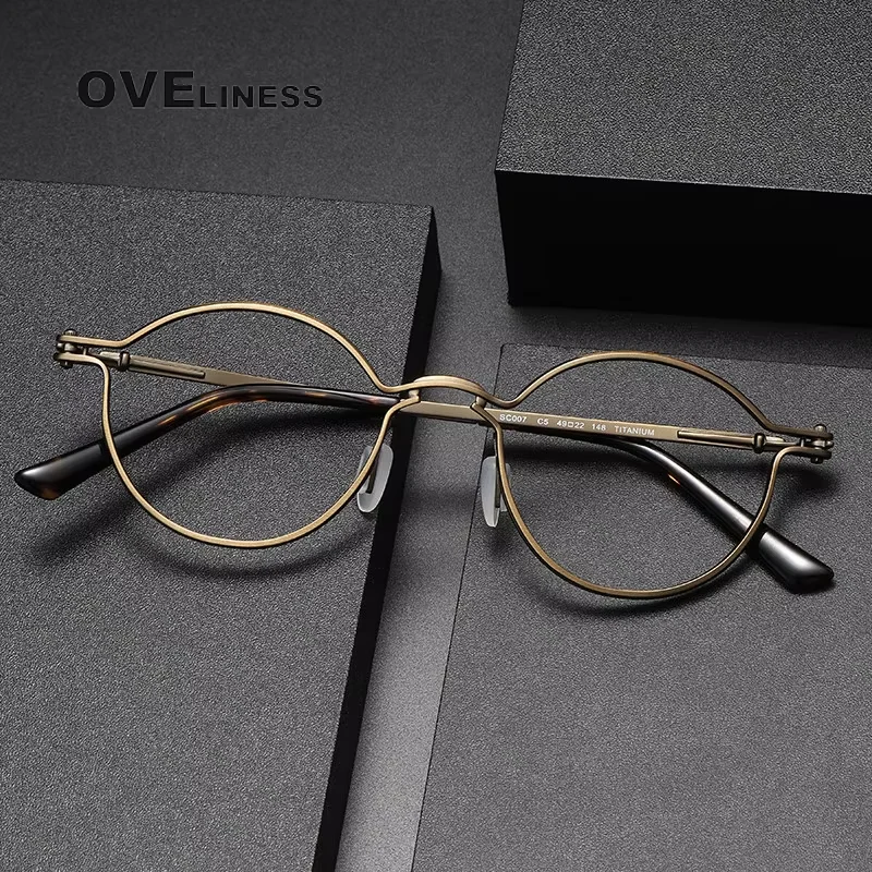 Vintage round Titanium Glasses Frame Men 2025 New Retro Myopia Prescription Optical Eyeglasses Frame Women Luxury Brand Eyewear