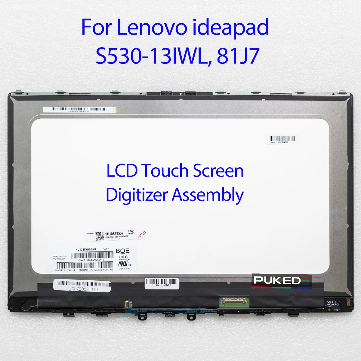 

ЖК-экран 13,3 дюйма с дигитайзером в сборе для Lenovo ideapad S530-13IWL 81J7 FHD 1920x1080, замена дисплея