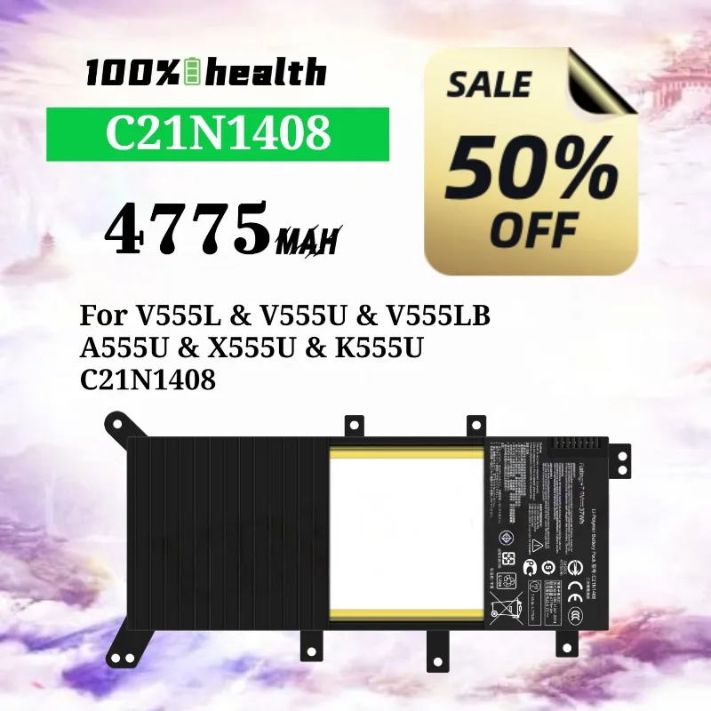 

C21N1408 4775mAh Laptop Battery for ASUS V555L/V555U/V555LB/A555U/X555U Lithium Rechargeable Battery