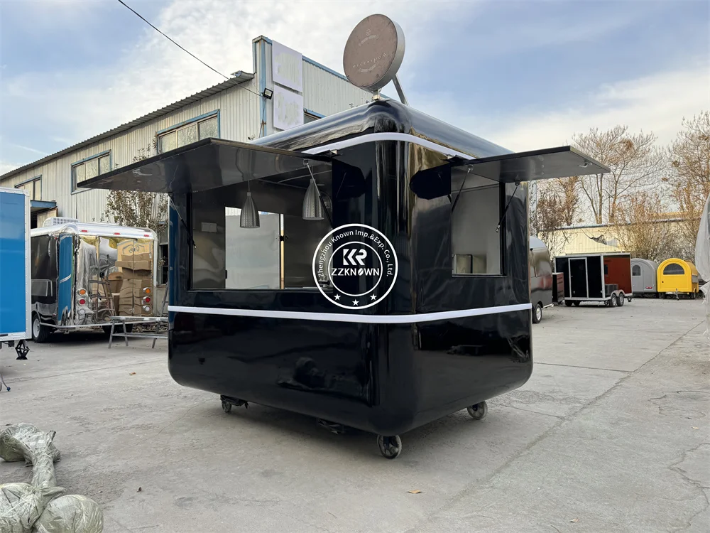 Custom Fast Food Truck Trailer Mobile Coffee Cart Full Kitchen Equipped Hot Dog Ice Cream Van Concession Food Kiosk