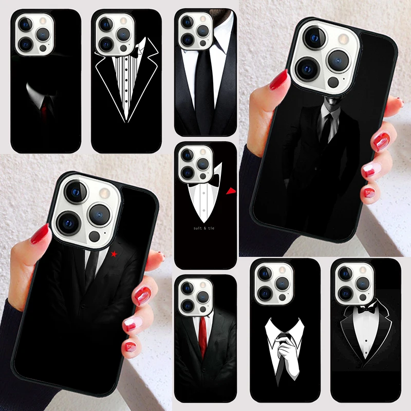 SUIT UP GENTLEMAN TIE BOW cover For iPhone 15 16 13 12 11 14 Pro Max Mini Max SE 2020 7 8 6S Plus Phone Case