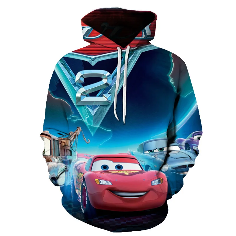 MINISO Hoodie Disney Cars Lightning McQueen 3D Printed Men\'s Sweatshirt Boys Hoodie Fashion Cartoon Sweatshirt Clothing