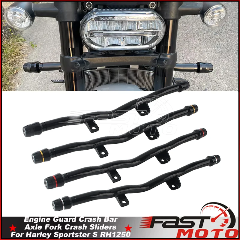 Motorcycle Front Crash Bar Protector For Harley Sportster S RH1250S 2021-205 Flat-Out Bar Engine Guards Bumper Protector Frame