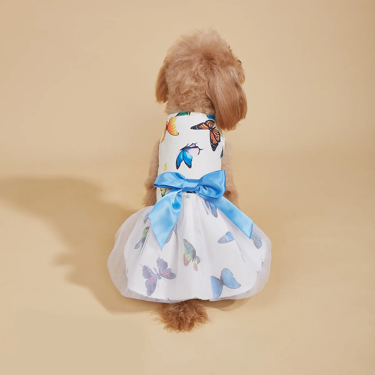 Dog Dress for Small Dogs  Costume Butterfly Printed Puppy Tulle Bowknot Dresses Doggie Pet Summer Clothes Apparel for Dogs Cats